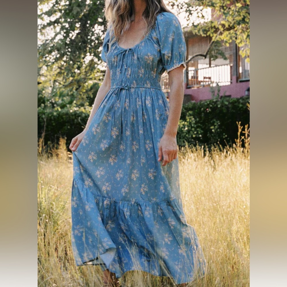 WORN ONCE CHRISTY DAWN 'Brynne' dress in spruce boquet spring 2024